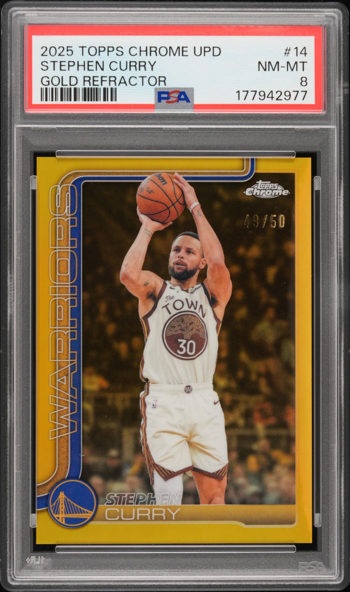2025 Topps Chrome Update Stephen Curry #14 (Gold Refractor) Nm-Mt 8 front