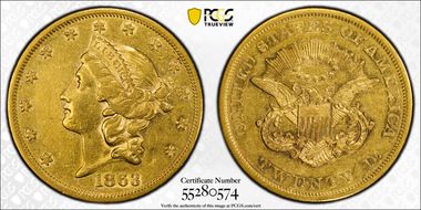 1863 $20 XF45