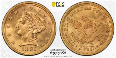 1891 $2.50 DDR, FS-801 MS65