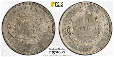 1883-A 10C KM-170.1   Not Holed MS66