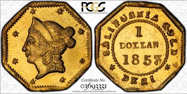 1853 G$1 BG-524 MS62