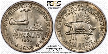 1936 50C Wisconsin MS67
