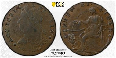 1787 Tkn 1/2P Auctori Plebis AU53BN
