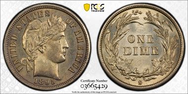 1895-S 10C MS63