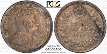 1905 5C Narrow Date 5/5-1 MS62