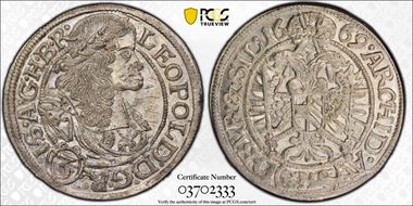 1669-SHS 3 Kr Breslau KM-471  Ag MS65