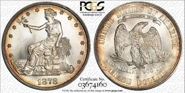 1878-S T$1 Trade MS67