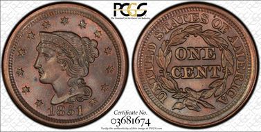 1851/81 1C N-3 MS65BN