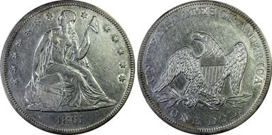 1861 $1 AU53