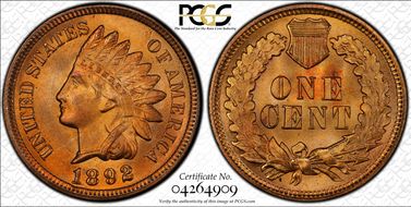 1892 1C MS66RD