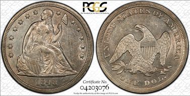 1848 $1 AU55