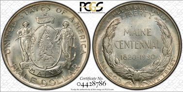 1920 50C Maine MS65