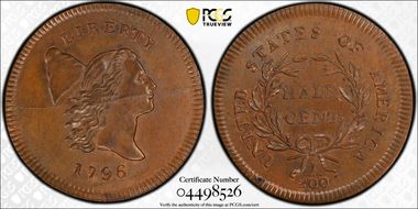 1796 1/2C C-1 No Pole MS67RB