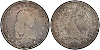 1795 $1 Flowing Hair, BB-14 F15