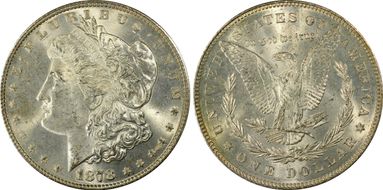 1878 7/8TF $1 VAM 33, Doubled Legs MS64
