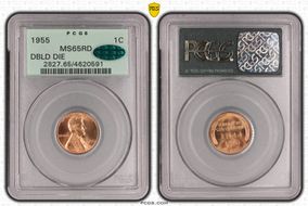 1955 1C Doubled Die Obverse MS65RD