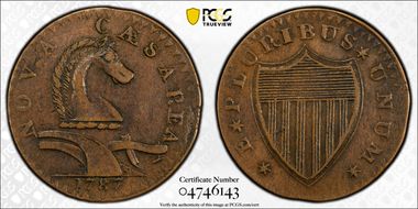 1787 NJ 1/2P Serpent Head, Maris 54-k AU53+ BN