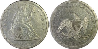 1844 $1 AU50