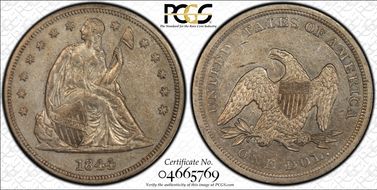 1844 $1 AU50