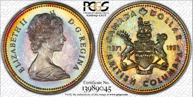 1971 S$1 British Columbia Ag SP67