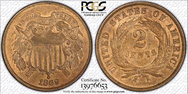 1869 2C MS64RB