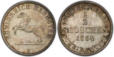 1864-B 1/2 Gr MS64
