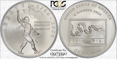 2006-P $1 Franklin-Scientist MS70