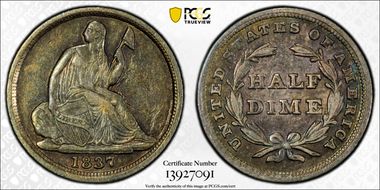 1837 H10C Seated, Small Date XF45