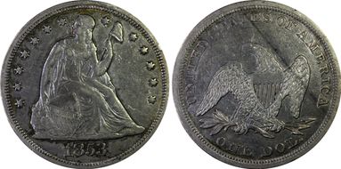 1853 $1 XF45