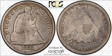 1853 $1 XF45