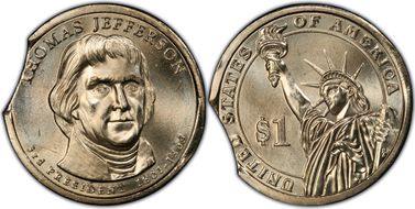 2007-D $1 Partial Edge Lettering Jefferson - Position B MS67