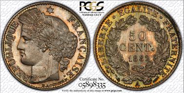 1882-A 50C Gad-419a F-189 MS67