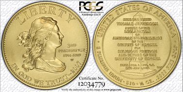 2007-W $10 Jefferson's Liberty First Strike MS70