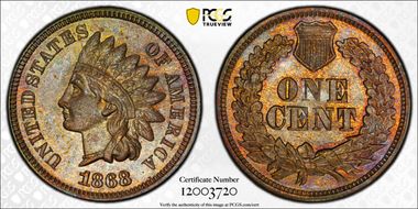 1868 1C DDO FS-102, S-4 MS64BN