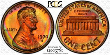 1970-S 1C Large Date PR65RB