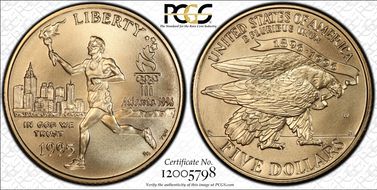 1995-W $5 Torch Runner MS70