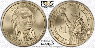 2007-P $1 John Adams - Pos. A Satin Finish SP69