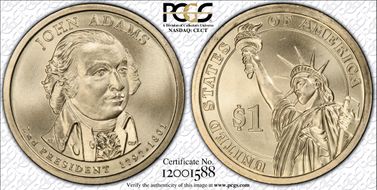 2007-P $1 John Adams - Pos. B Satin Finish SP69