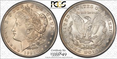 1921 $1 Wide Reeding MS64