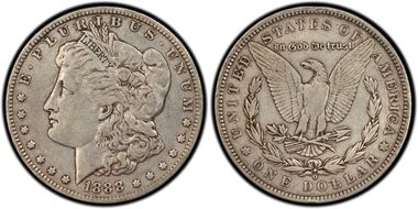 1888-O $1 VAM 21, Oval O VF30