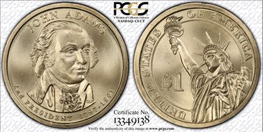 2007-P $1 John Adams - Pos. A Satin Finish SP68