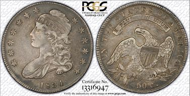 1834 50C Small Date, Small Letters VF35