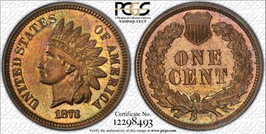 1873 1C Closed 3 PR63BN