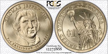 2007-P $1 T. Jefferson - Pos. A Satin Finish SP69