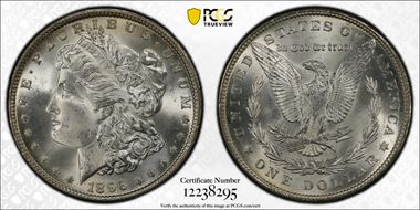 1896 $1 VAM 19, 8 in Denticle MS65+