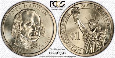 2007-P $1 James Madison Position B - First Day of Issue MS67