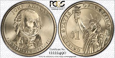 2007-D $1 John Adams Position A - First Day of Issue MS67