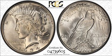 1934-D $1 MS65