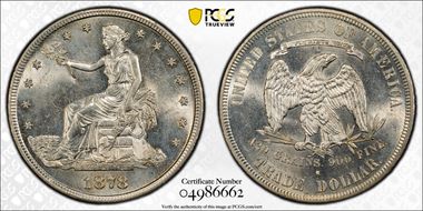 1878-S T$1 TDV-37, FS-801, DDR MS63
