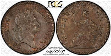 1723 1/2P Hibernia MS64BN